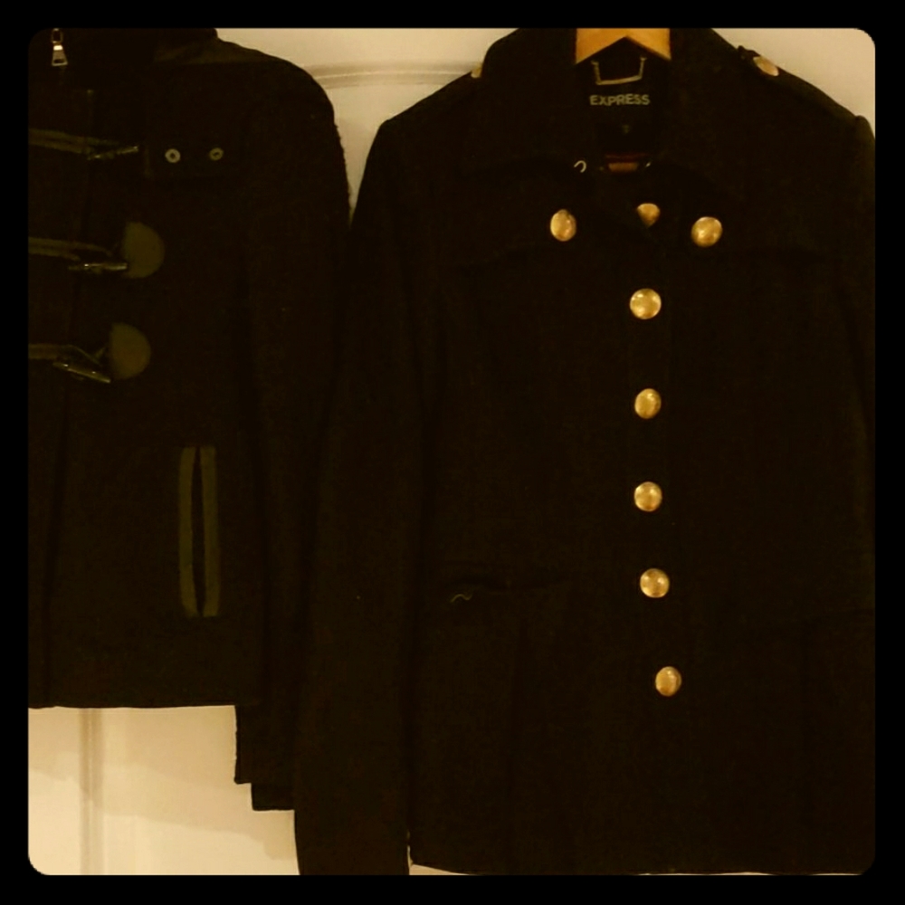 Express fall/winter coat with gold buttons